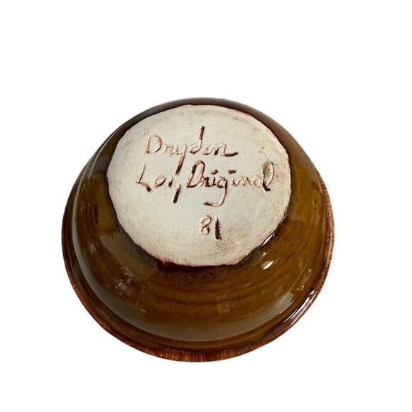 Vtg Dryden Original Pottery Pair of Candlesticks Brown Tan 3.75" Tall - Picture 8 of 8